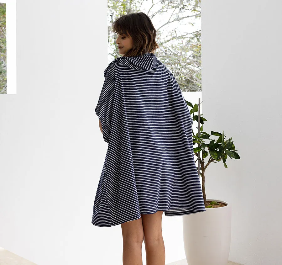 Adult Zip Front Poncho Navy