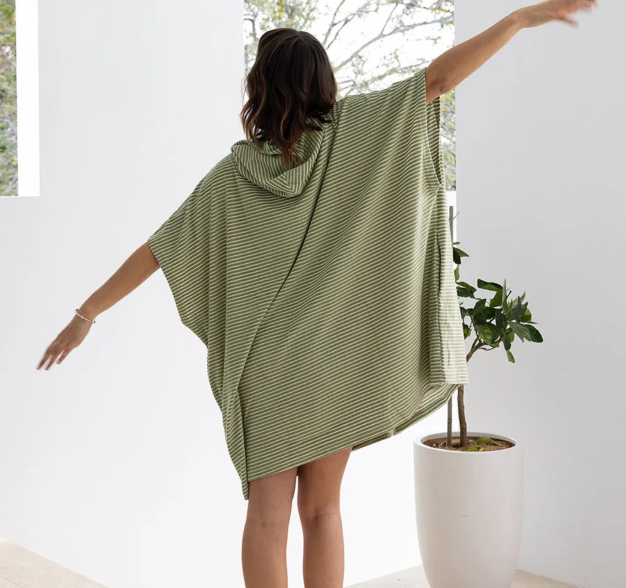 Adult Zip Front Poncho Olive