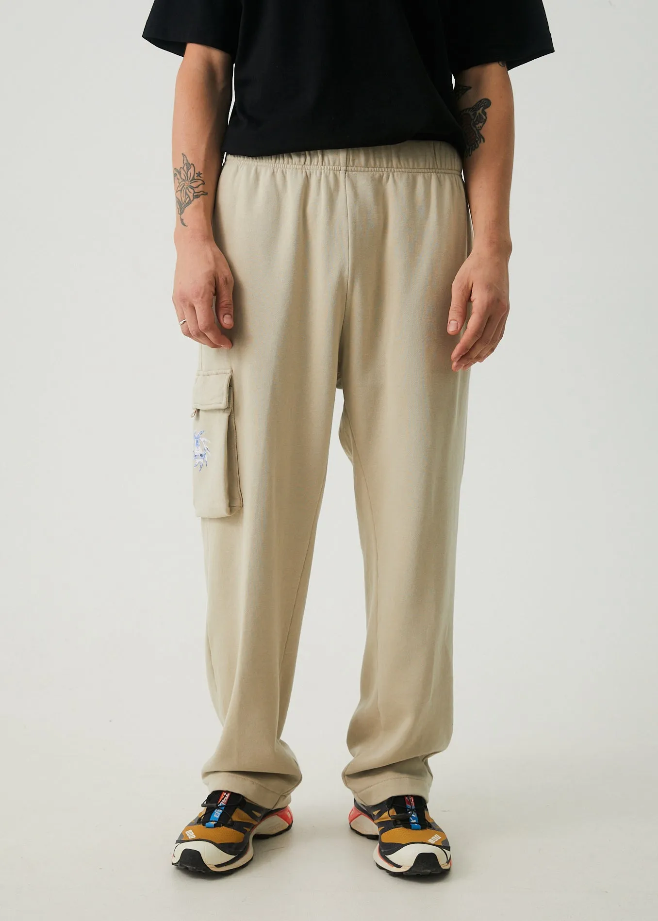 AFENDS Mens Chromed - Sweat Pants - Cement