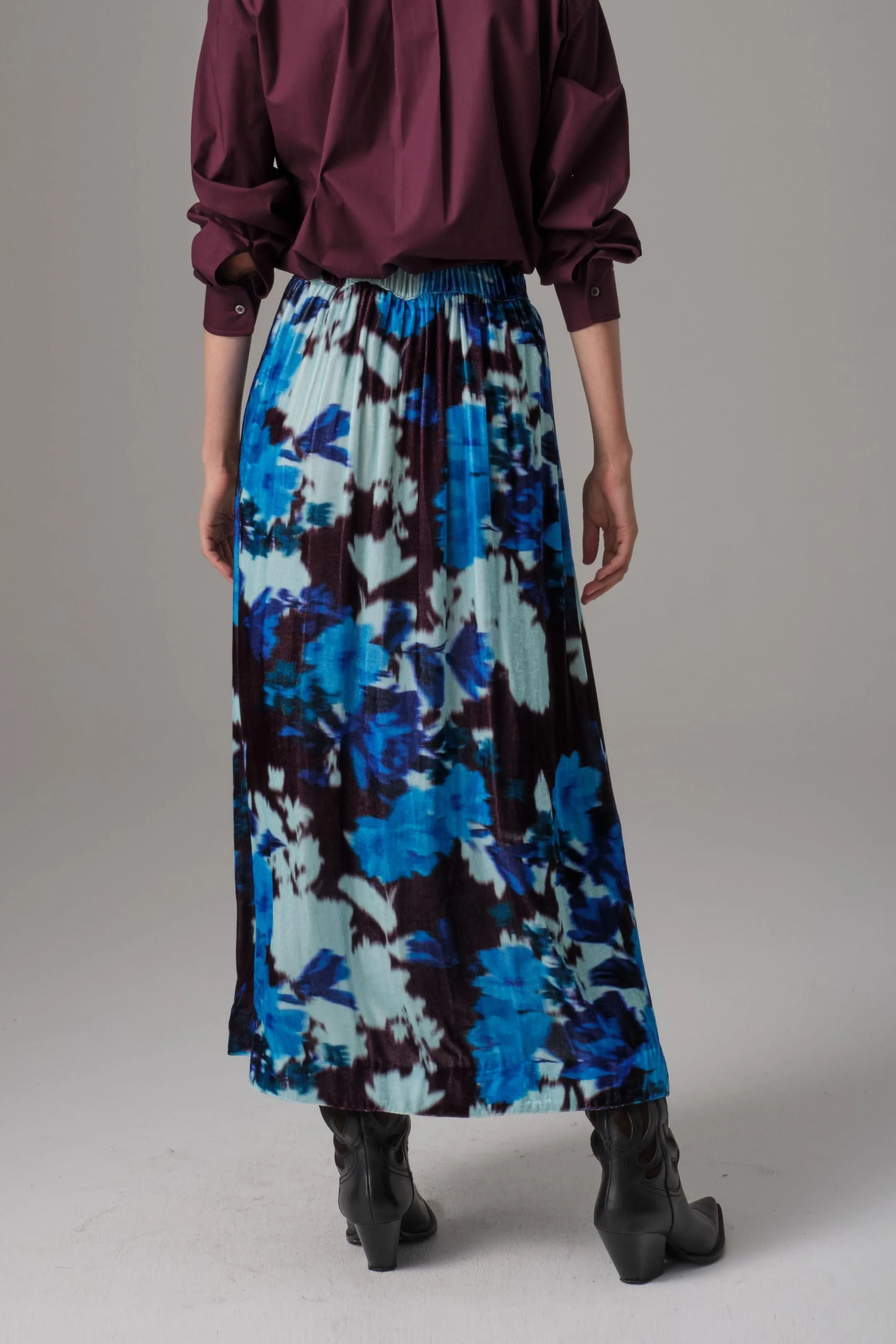 Alisa Silk Velvet Skirt