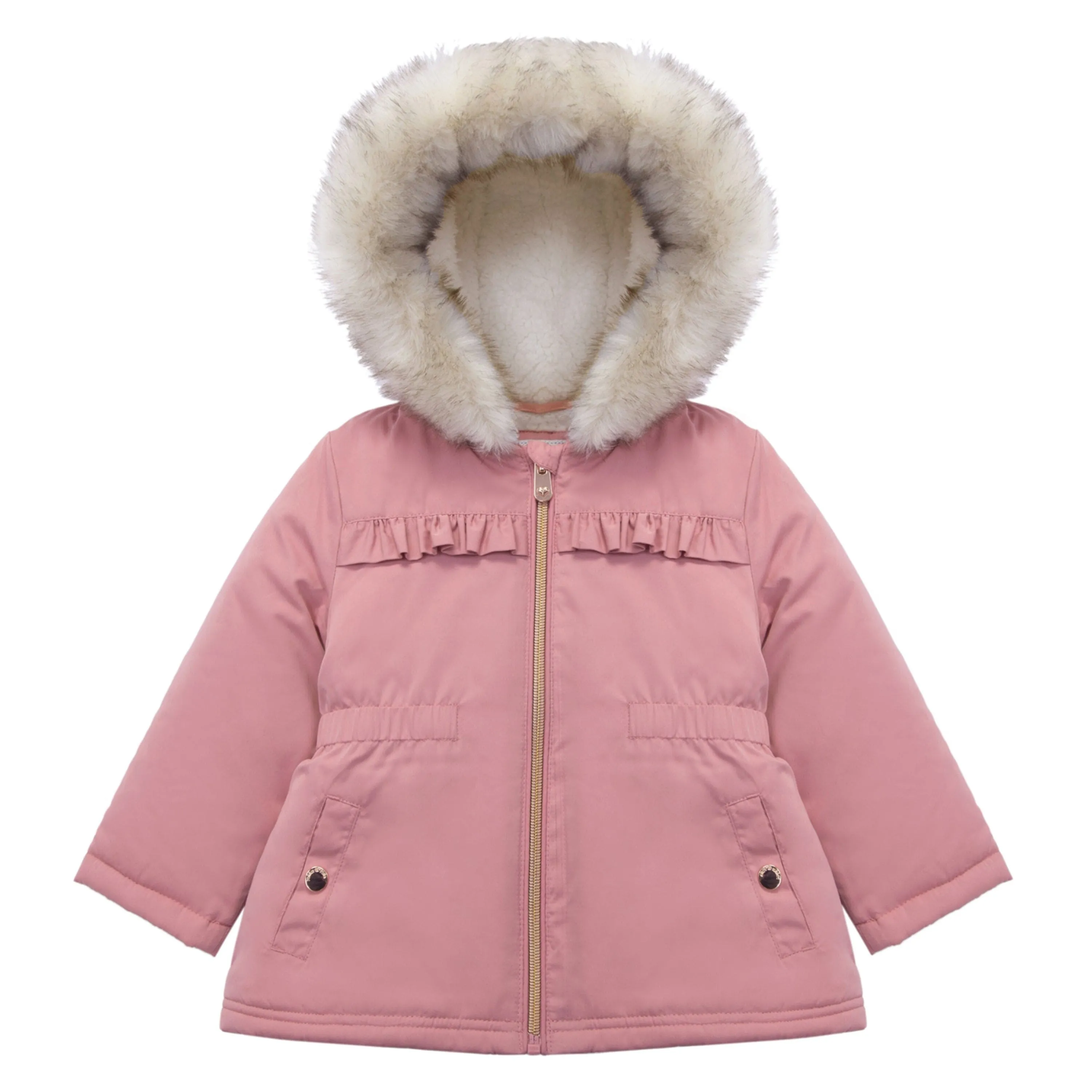 Baby Toddler Girls' Water-Resistant Puffer Jacket Sherpa Fleece Lined Parka Coat (6-24M, 2T-4T)