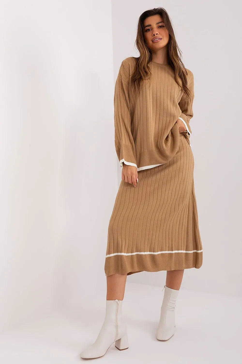 BADU 2 Piece European Knitted Shirt and Sweater Set