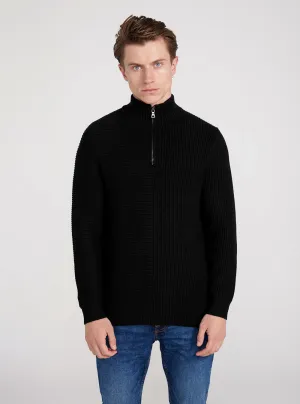 Black Carmen Long Sleeve Mock Neck Sweater