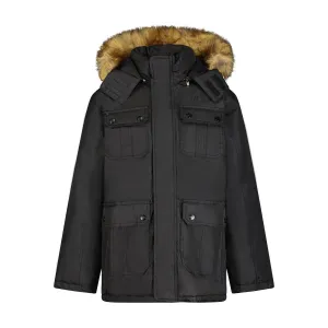 Boy's Heavyweight Warm Winter Logo Parka Coat