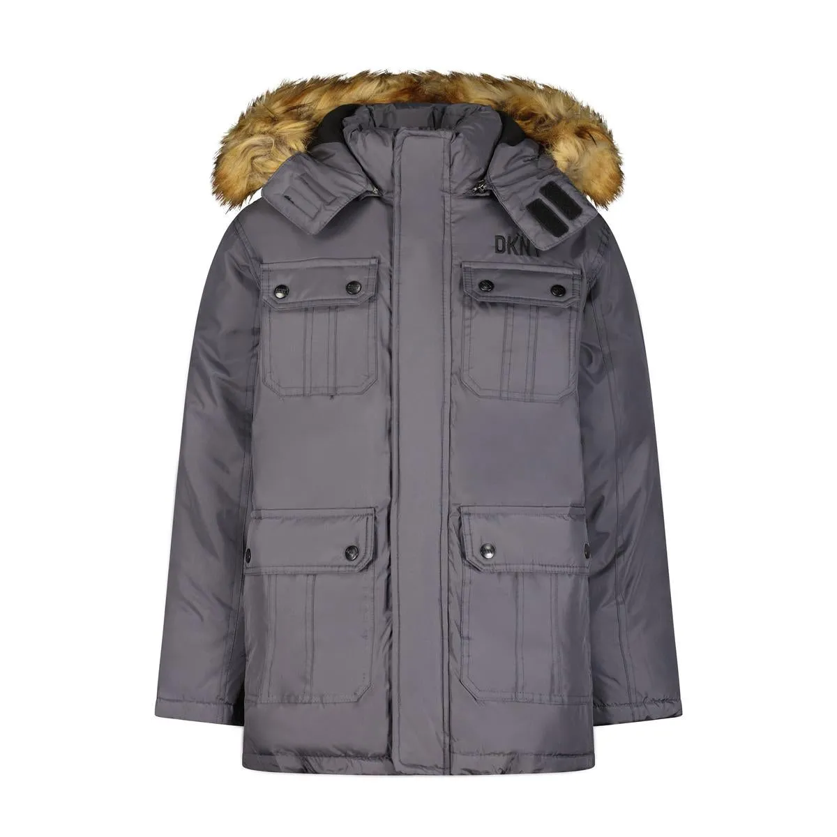 Boy's Heavyweight Warm Winter Logo Parka Coat