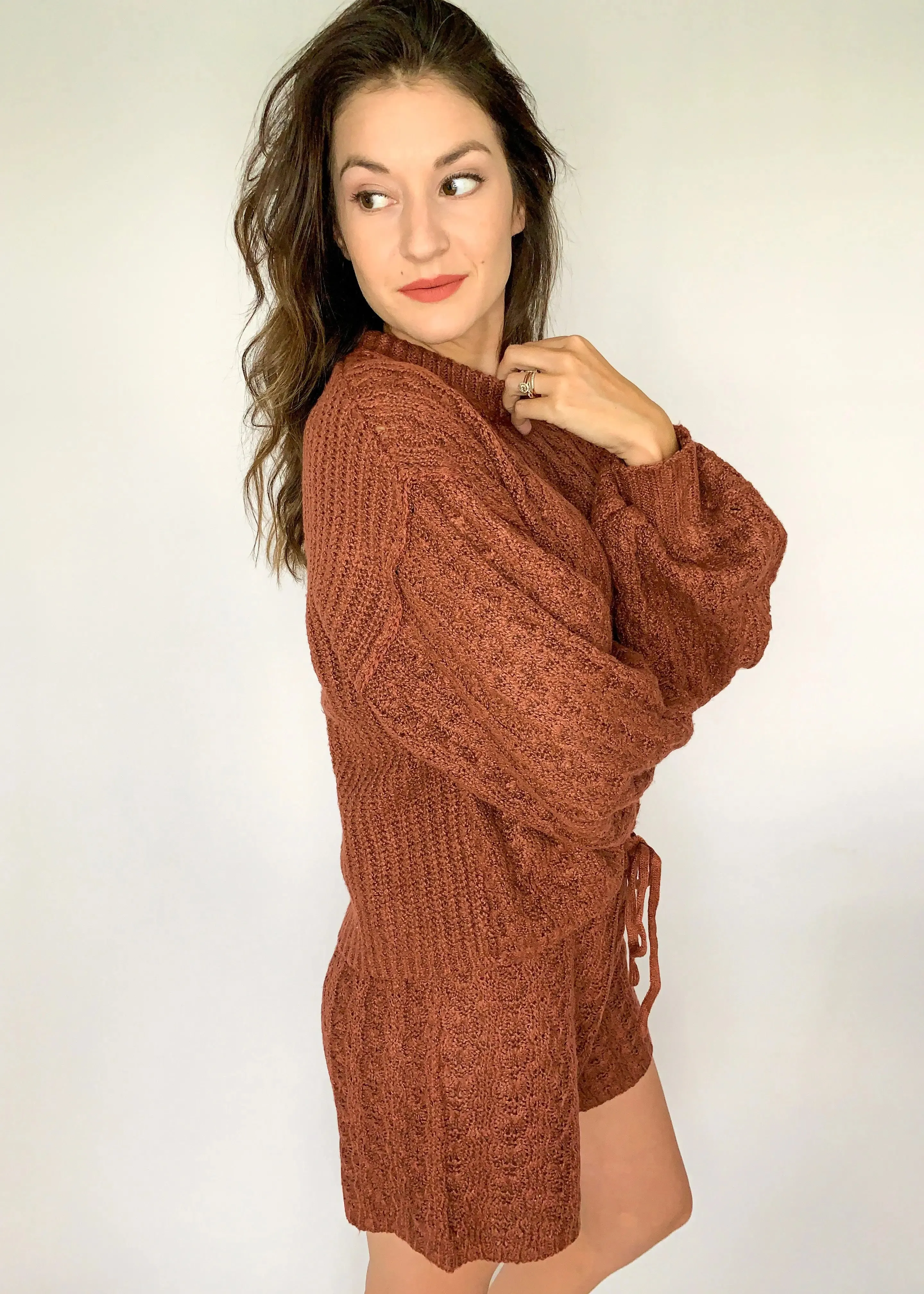 Brick Cable Knit Sweater Set