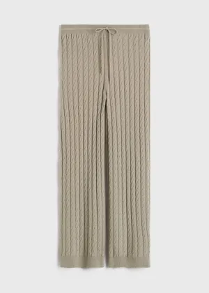 Cable knit trousers stone