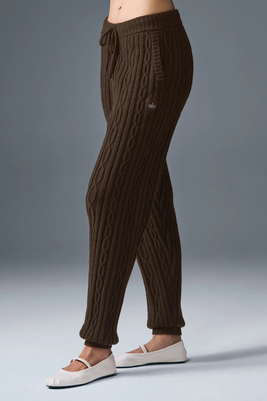 Cable Knit Winter Bliss Pant - Espresso