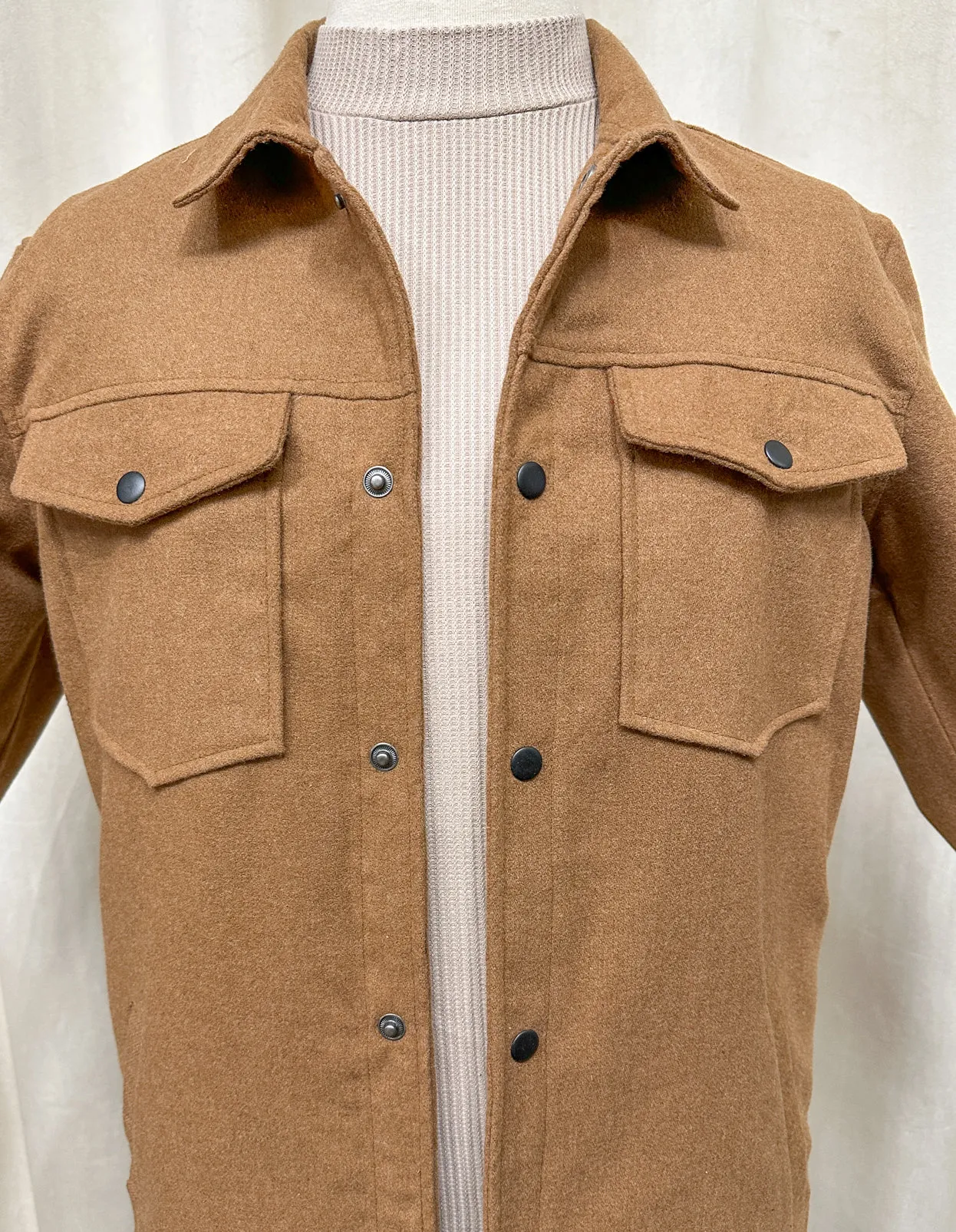 Camel Wool Shacket- Men