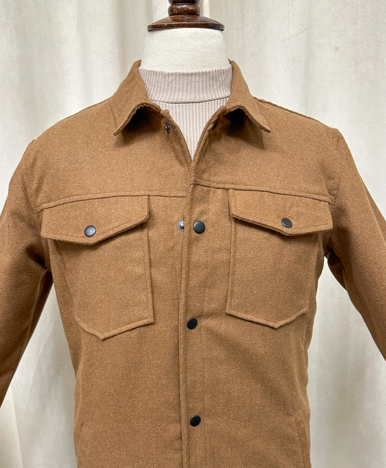 Camel Wool Shacket- Men