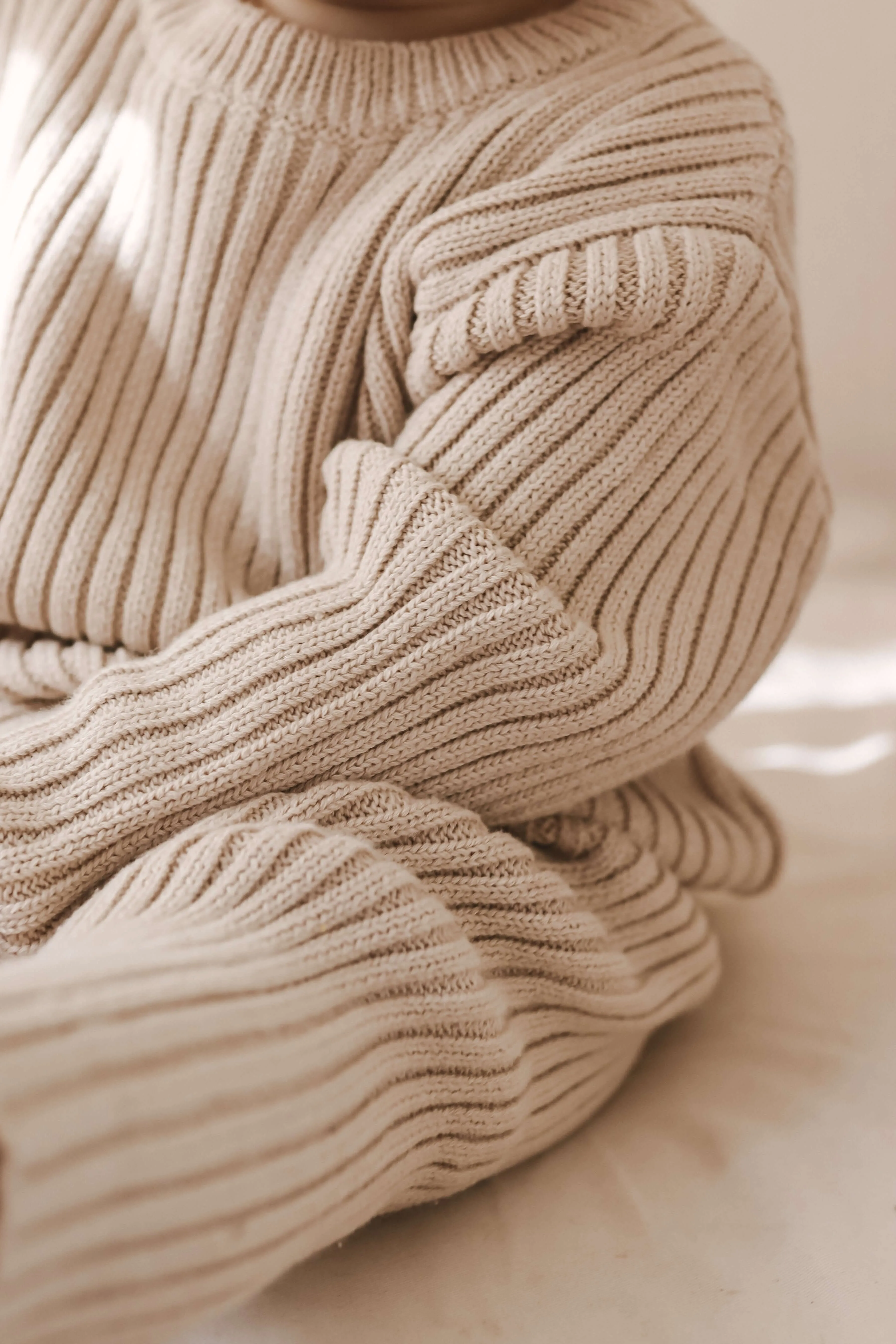 Chunky Rib Pullover | Beige