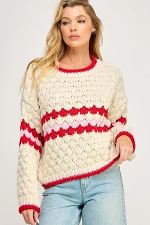 Color Block Knit Sweater Top