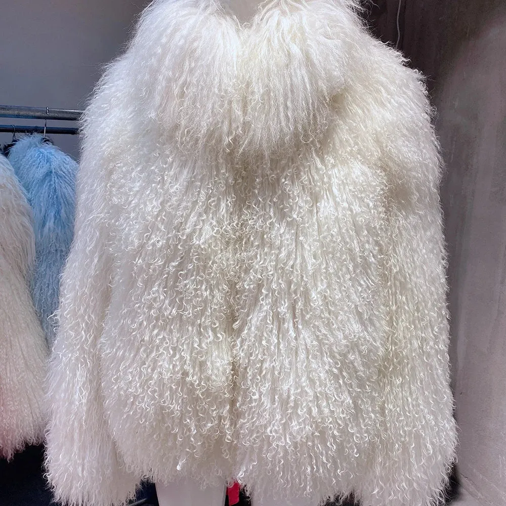 Couture Mongolian Curly Shearling Jacket