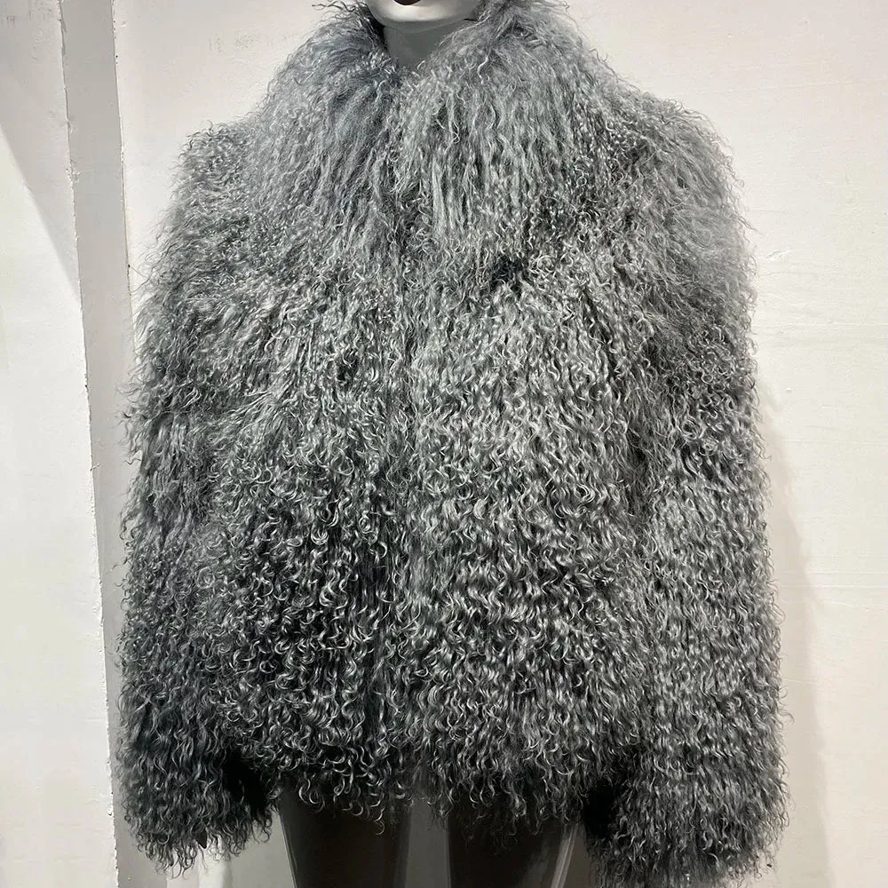 Couture Mongolian Curly Shearling Jacket