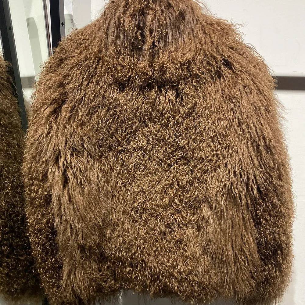 Couture Mongolian Curly Shearling Jacket