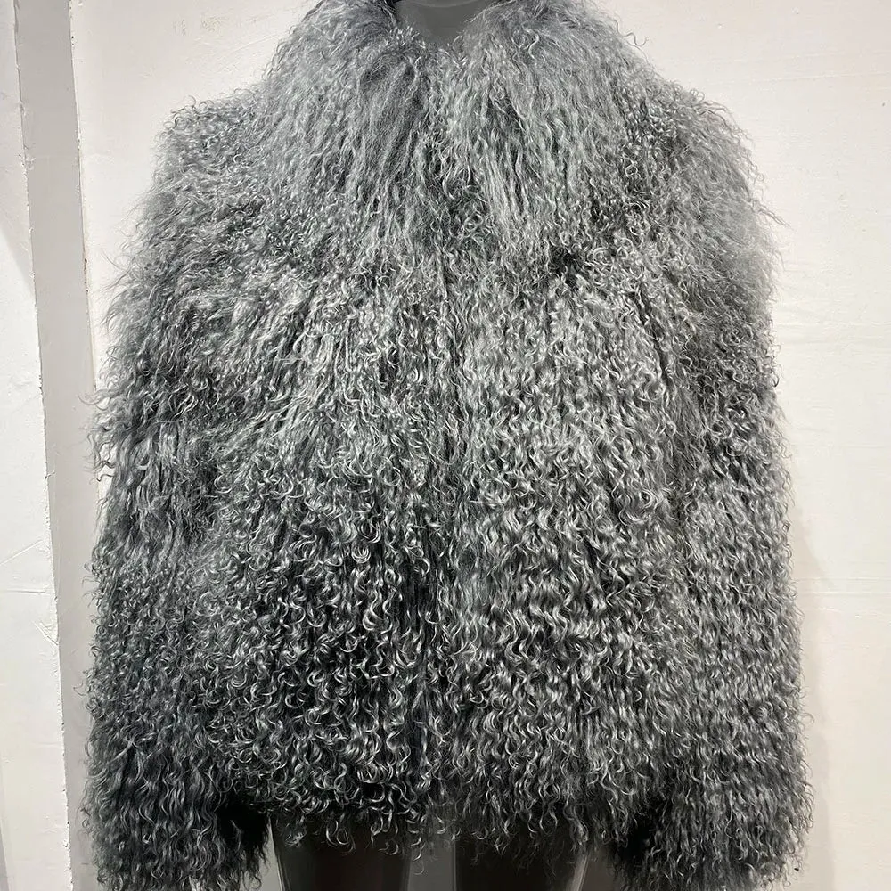 Couture Mongolian Curly Shearling Jacket