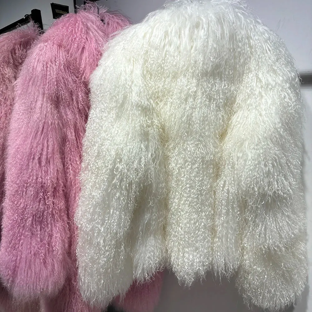 Couture Mongolian Curly Shearling Jacket