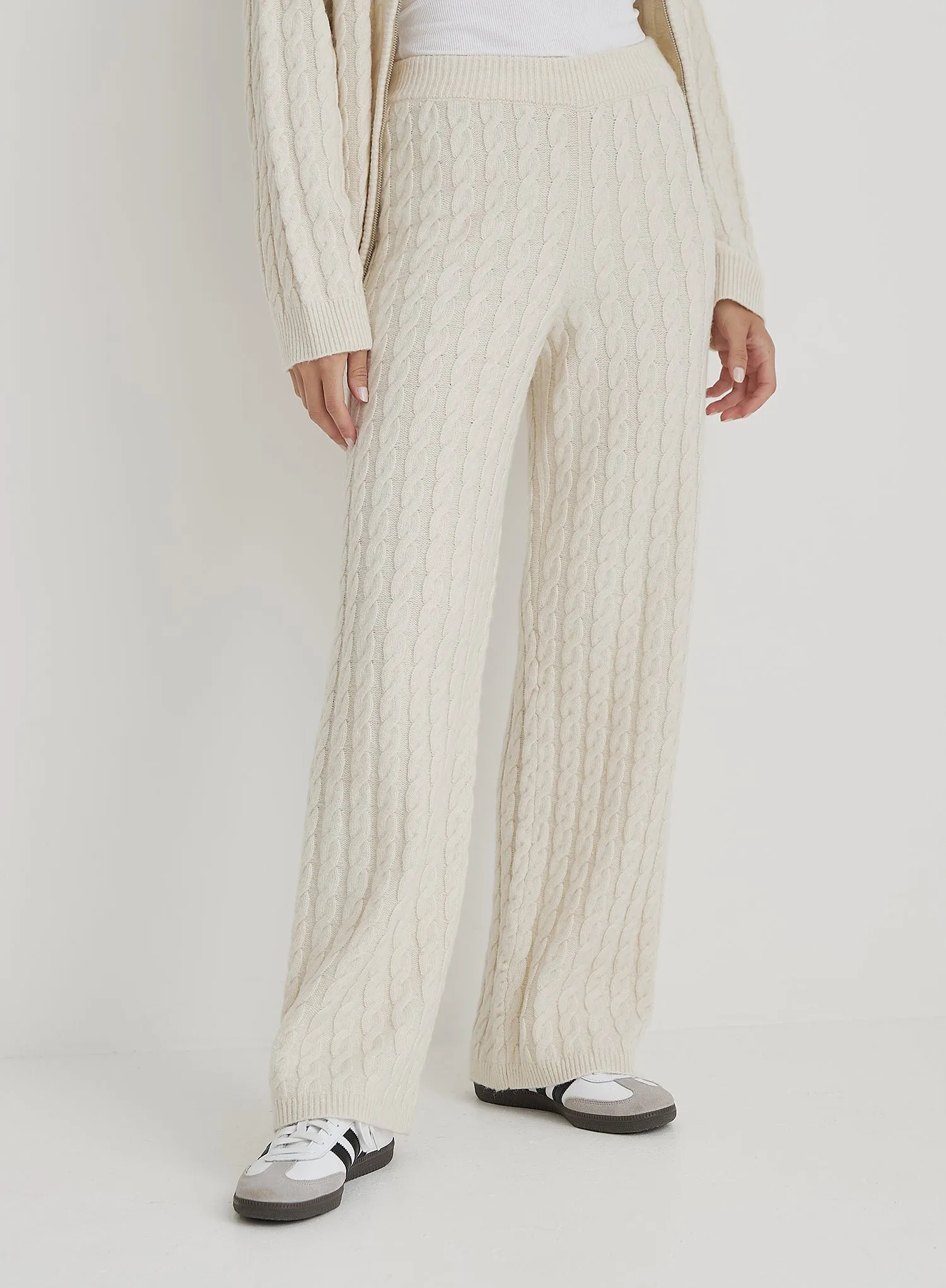 Cream Cable Knit Trouser- Janina