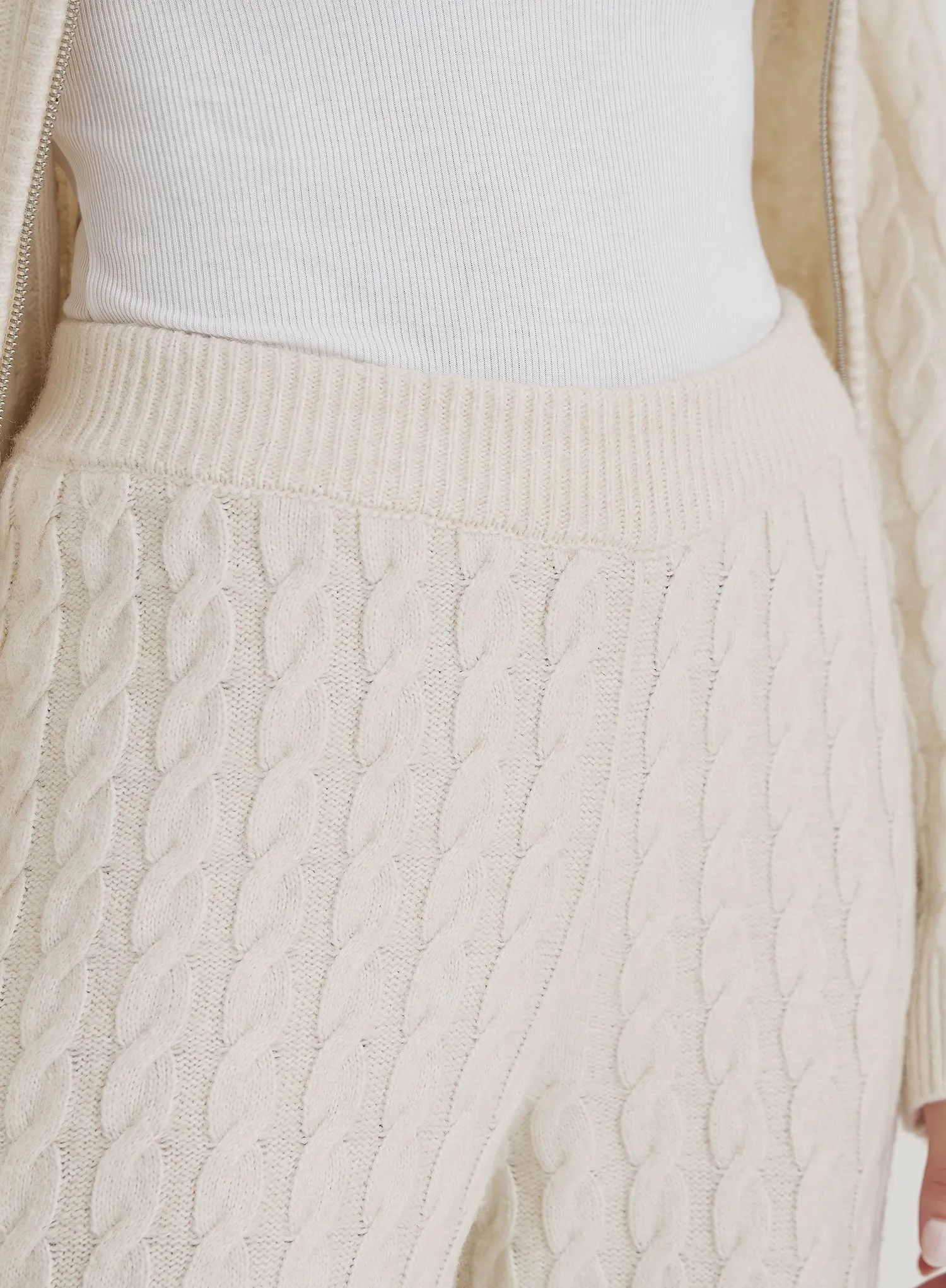 Cream Cable Knit Trouser- Janina