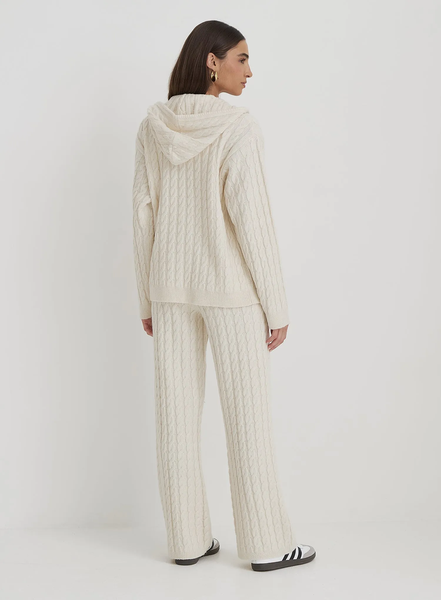 Cream Cable Knit Trouser- Janina