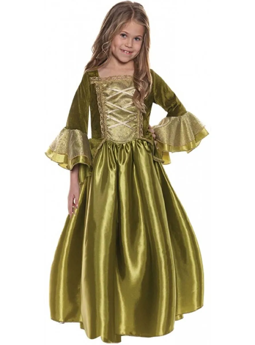 Elegant Green Renaissance Princess Girls Costume