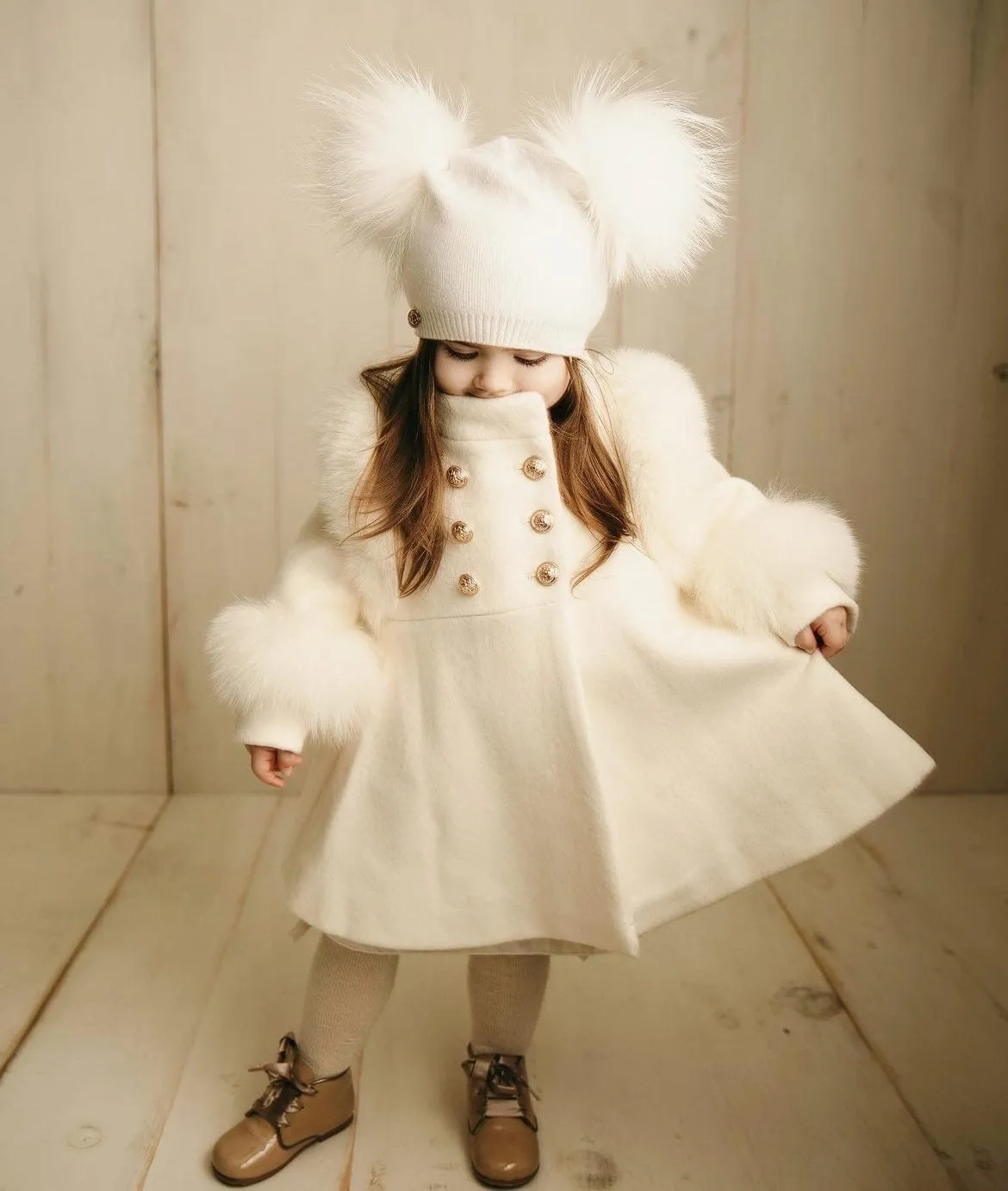 Evie Ivory Wool Coat