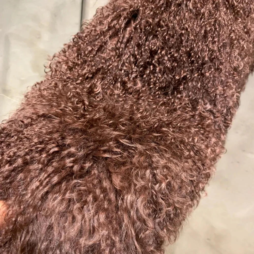 Extra Long Mongolian Lamb Shearling Coat