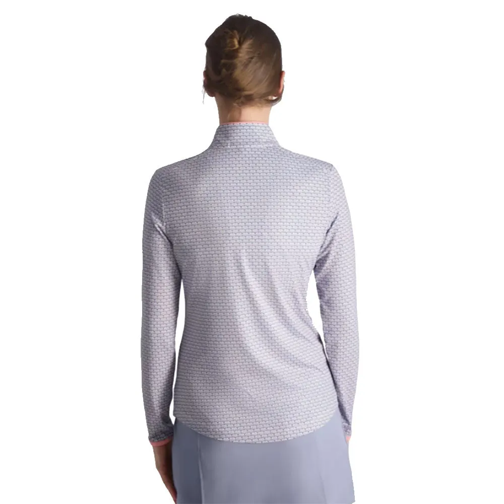 Fairway & Greene Marlee Zip Mock Neck Womens Golf Shirt