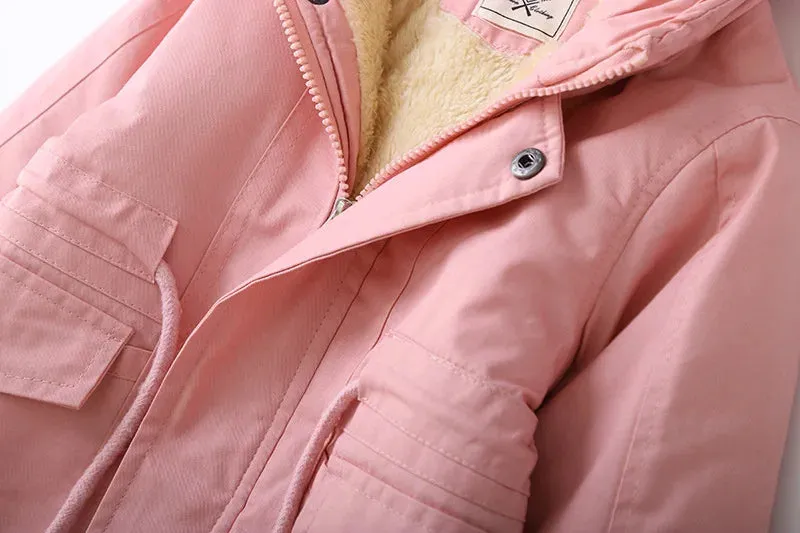 Fall Winter Children Boy Jacket Coat Hooded Plus Velvet Thicken Warm Jacket For Girl 3-10 Year Kids Girl Parka Outerwear