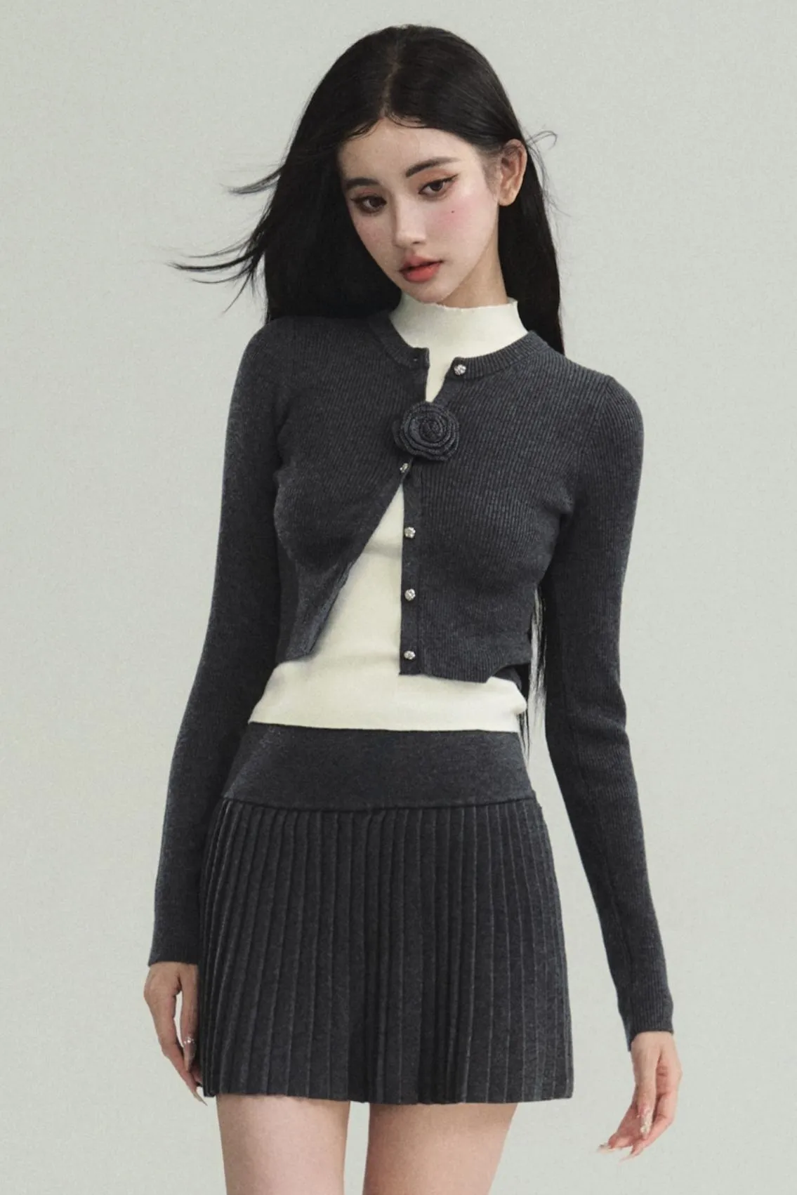 French Knitted Three-Piece Set