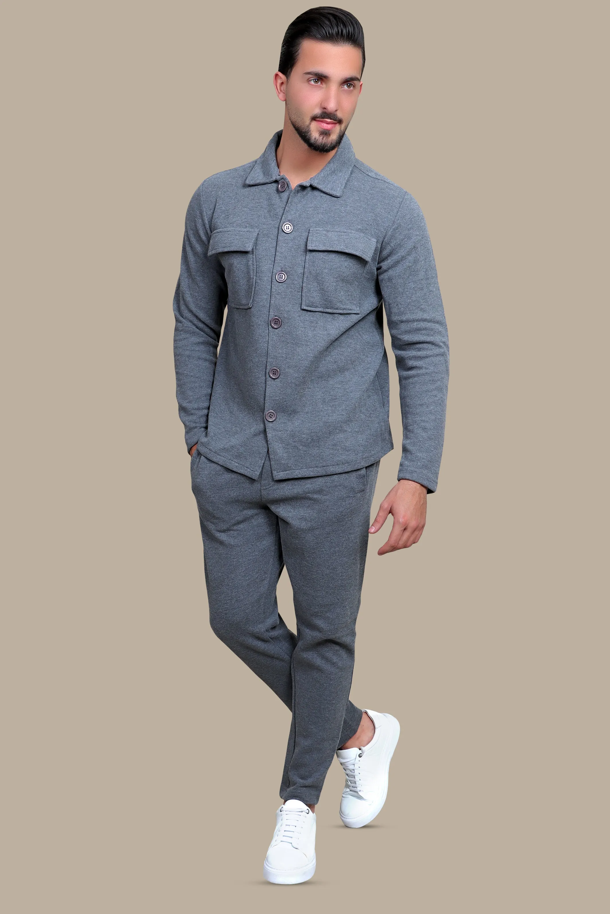 Gray Fleece Tracksuit