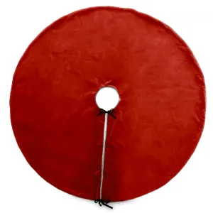 Holiday Red Solid Velvet Tree Skirt 56"D