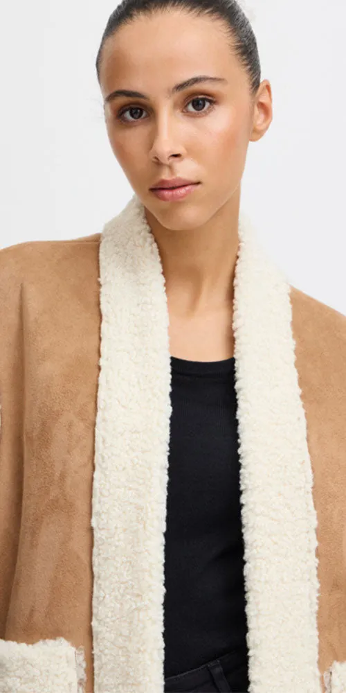 Ichi Faux Shearling Vest