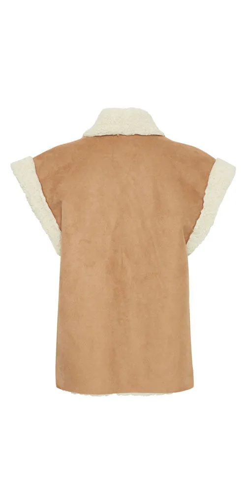 Ichi Faux Shearling Vest