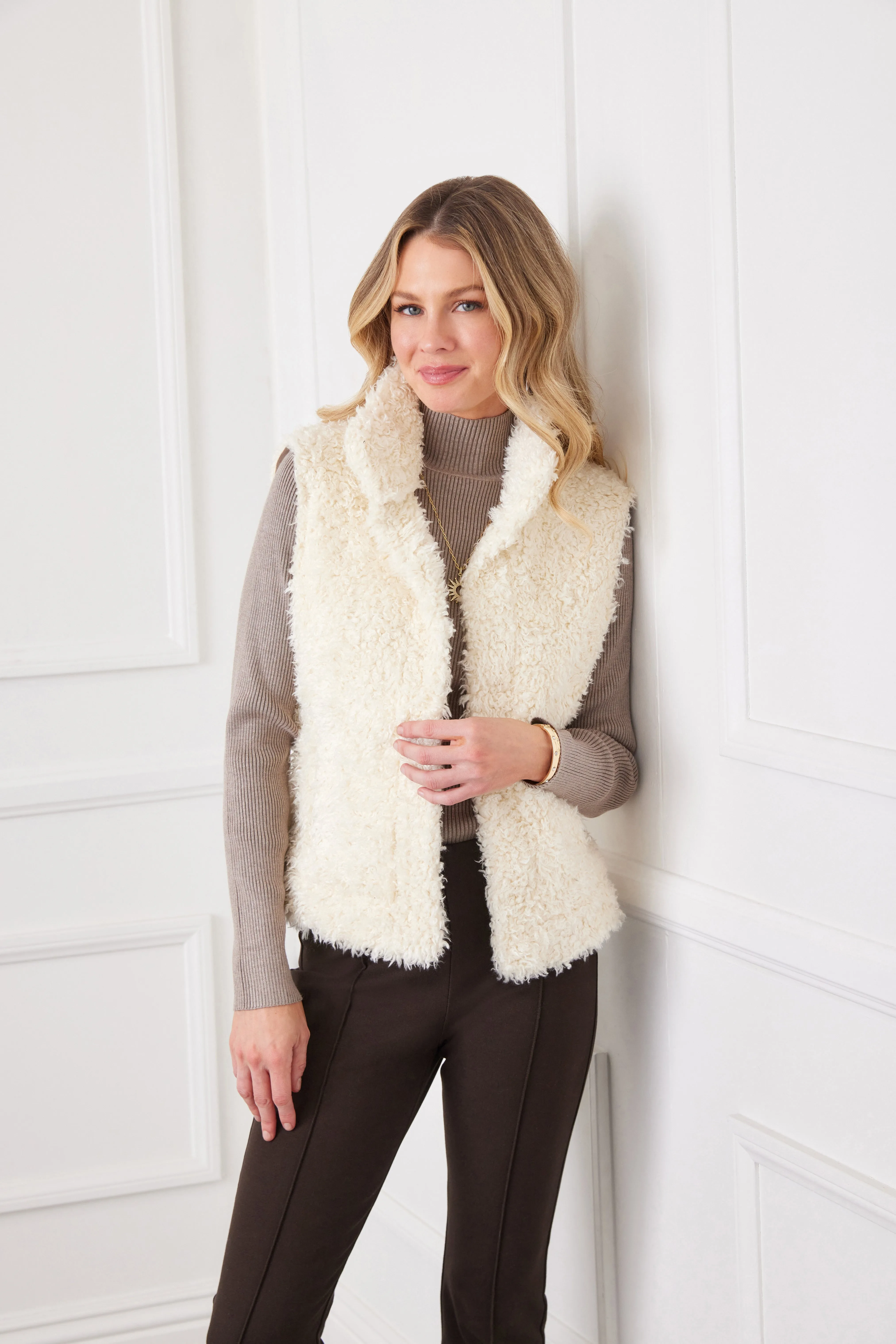 Karen Kane Faux Shearling Vest