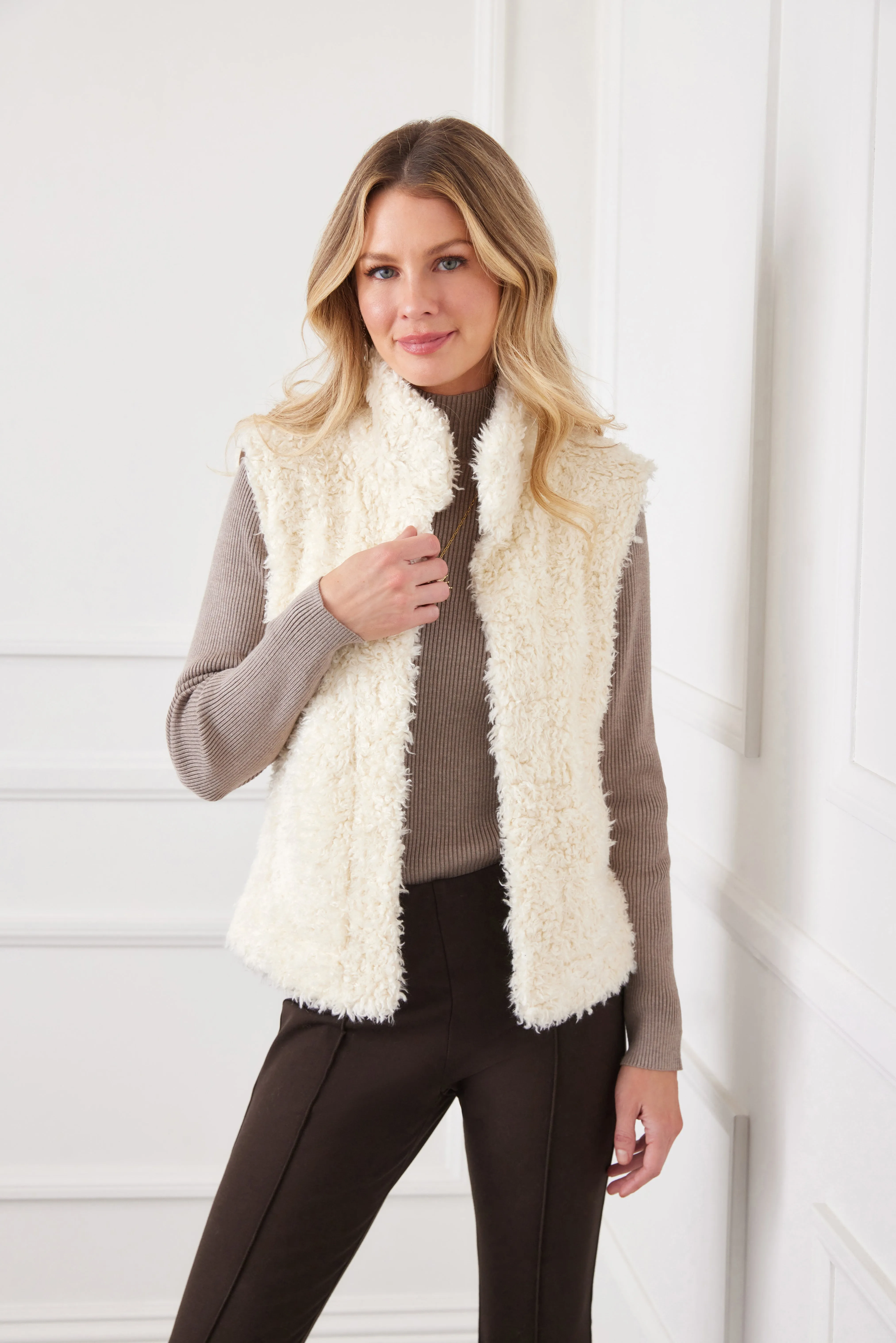 Karen Kane Faux Shearling Vest