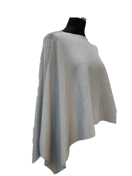 Knitted Poncho with Embellishment