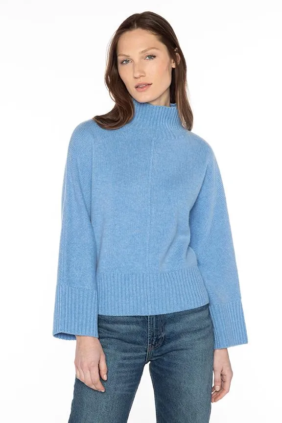 Luxe Rib Trim Mock Sweater