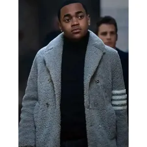 Michael Rainey Jr Power Ghost Grey Shearling Coat