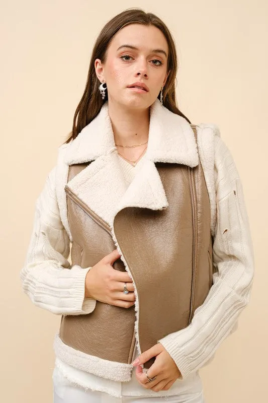 NEW!! Silverton Shearling Vest in Brown