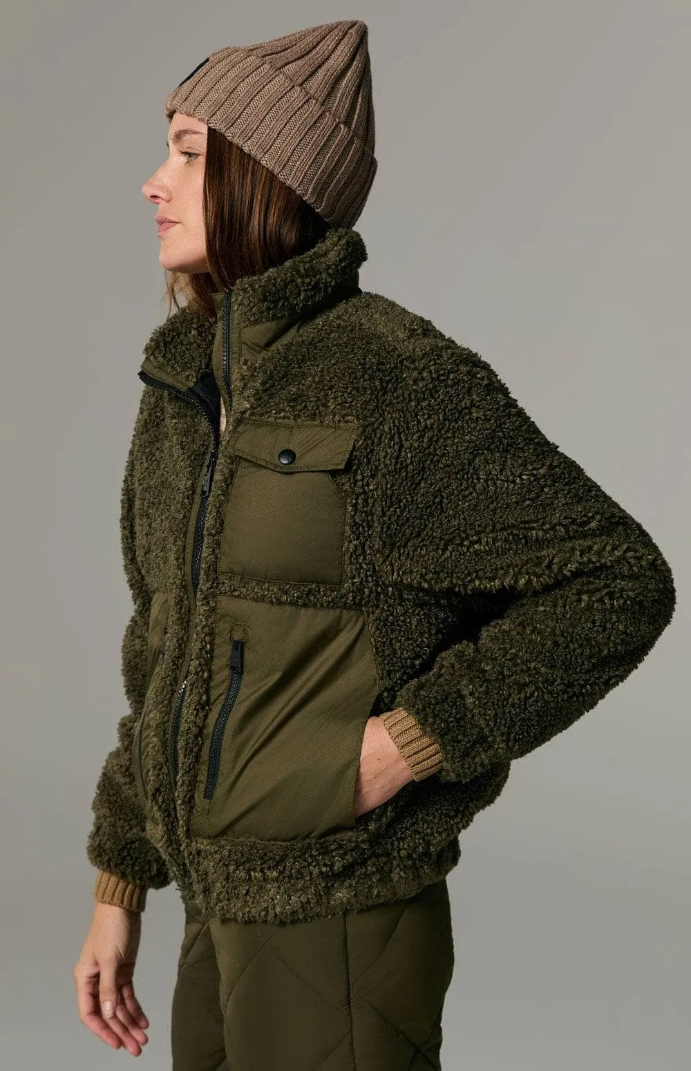 Noelle II Shearling Jacket | Dark Moss