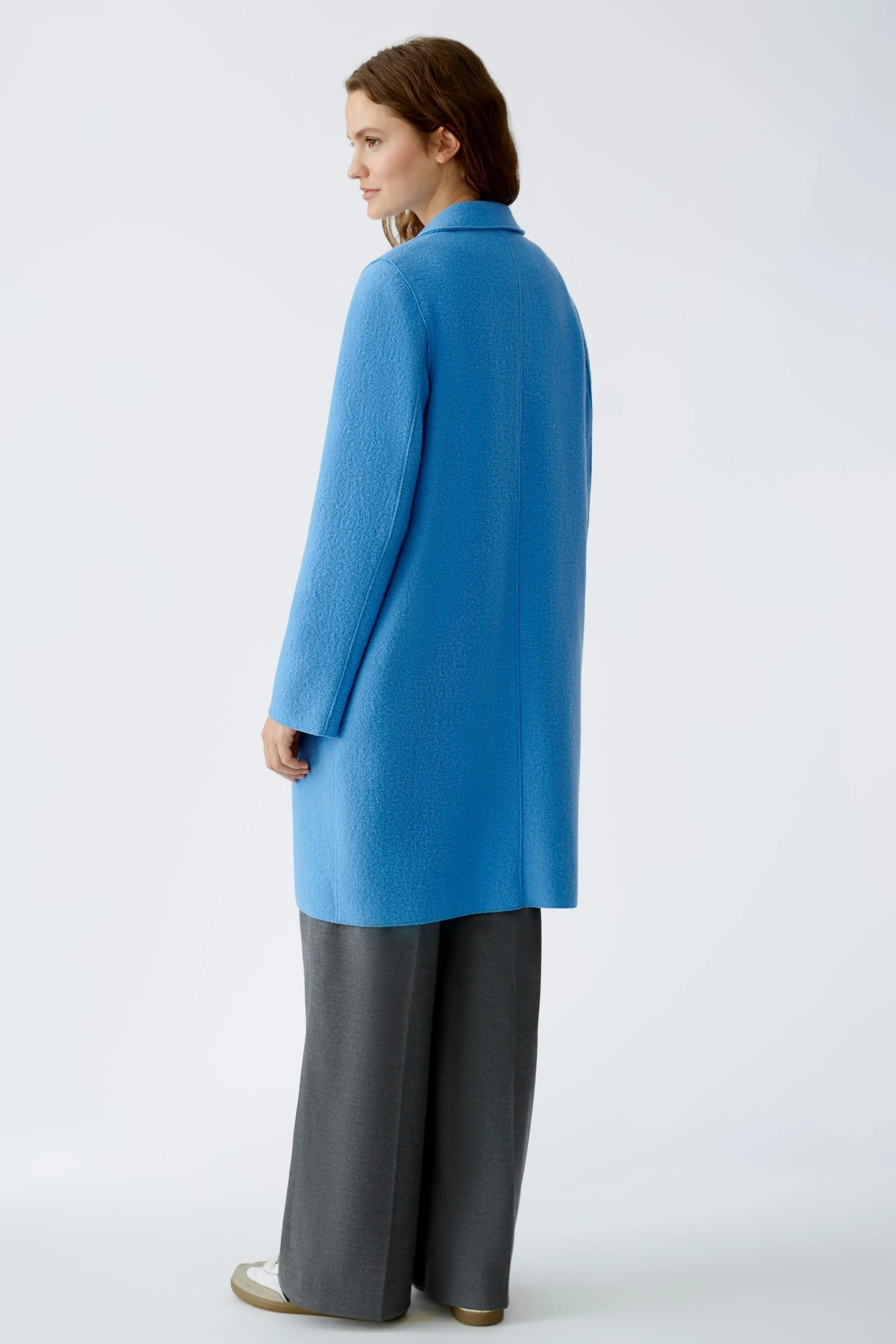 OUI Blue Wool Long Coat