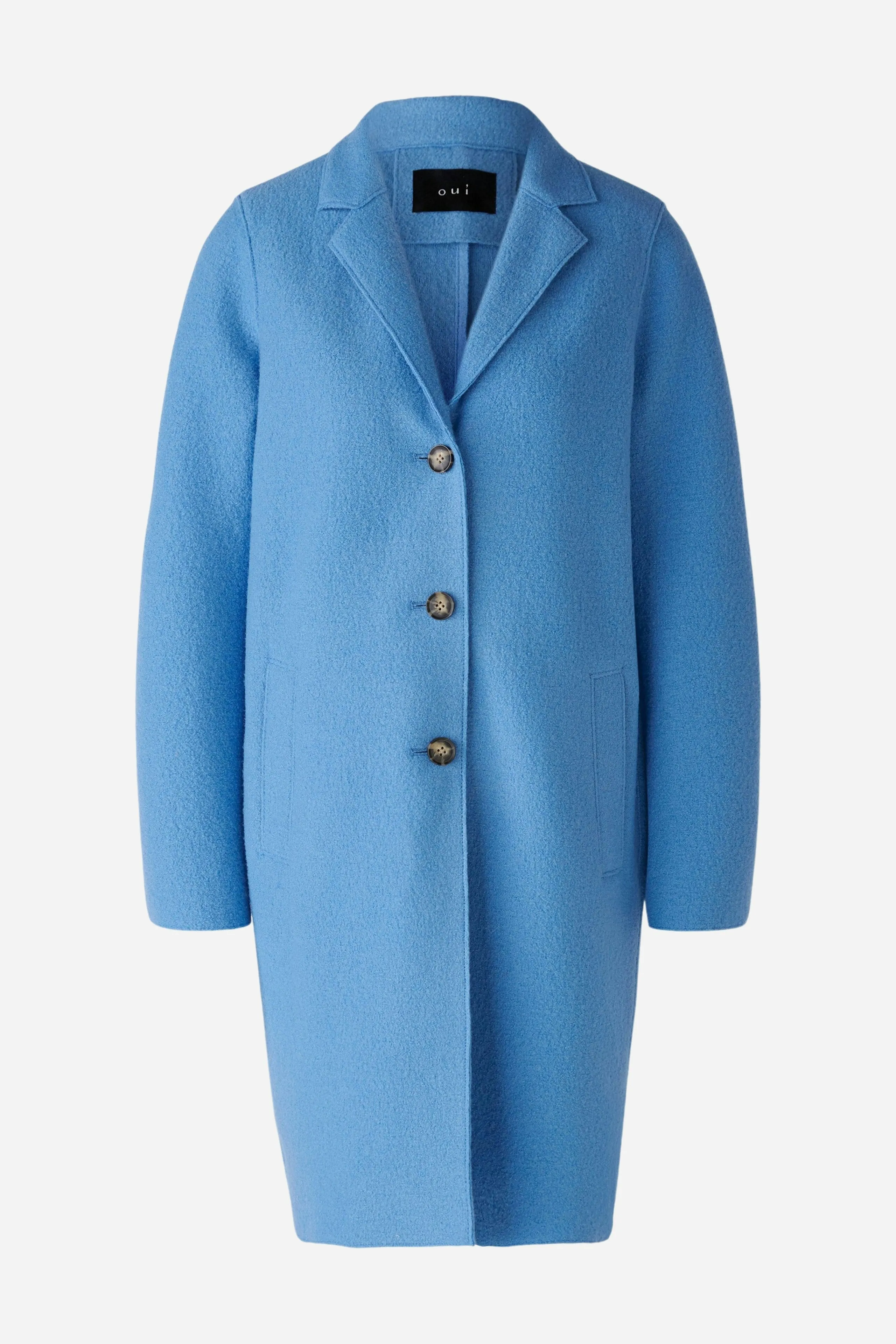 OUI Blue Wool Long Coat