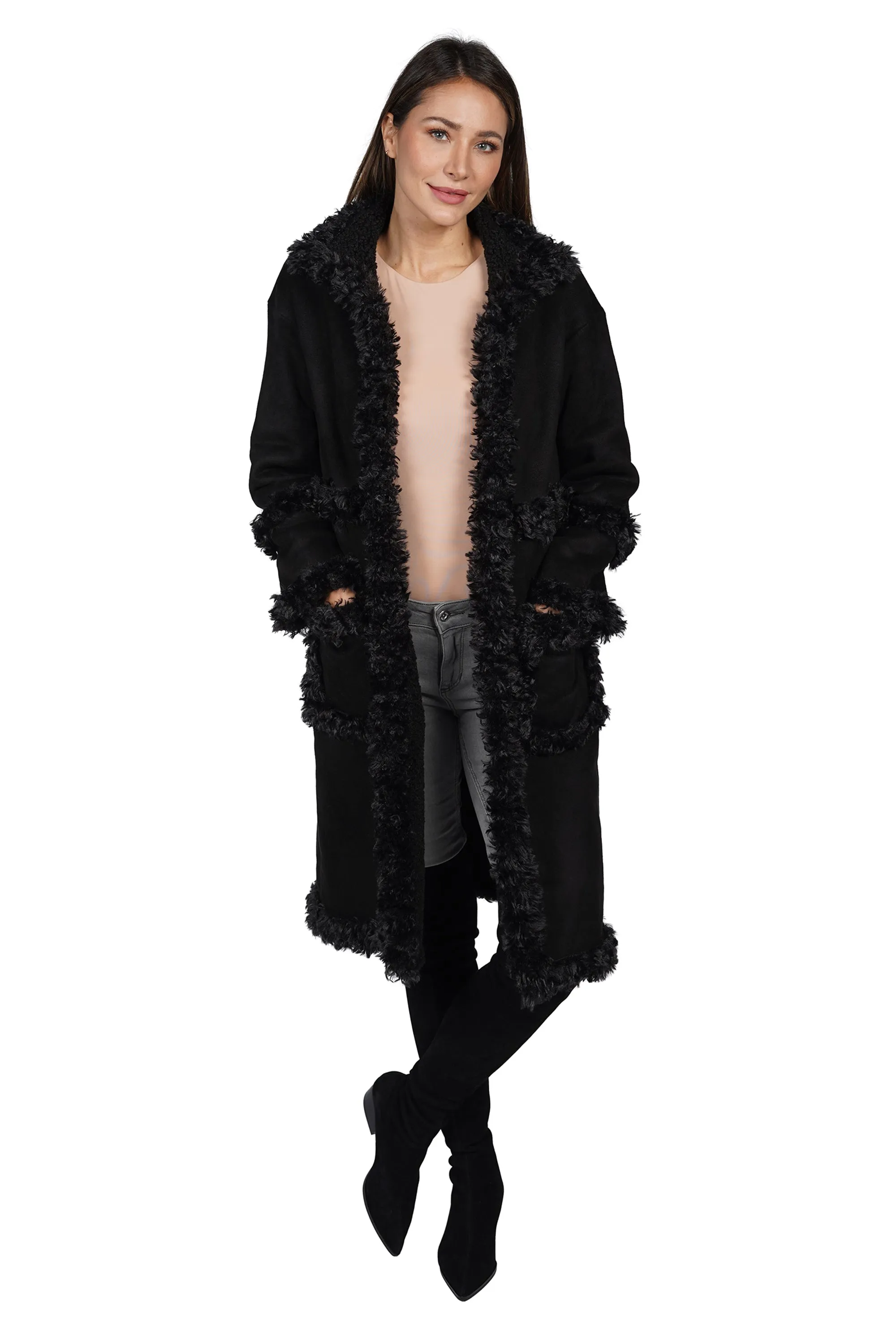 Pamela Shearling Faux Fur Coat