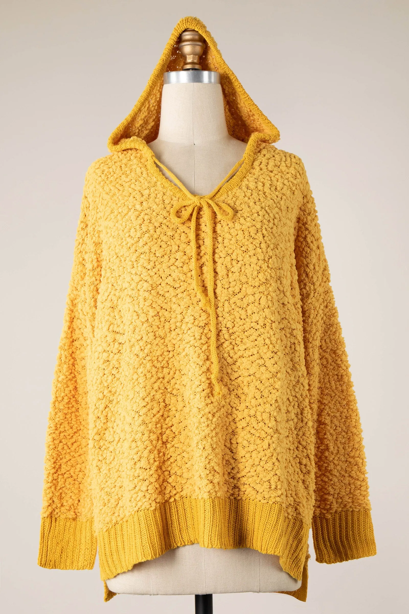 POPCORN HOODIE KNIT SWEATER TUNIC 1 PACK