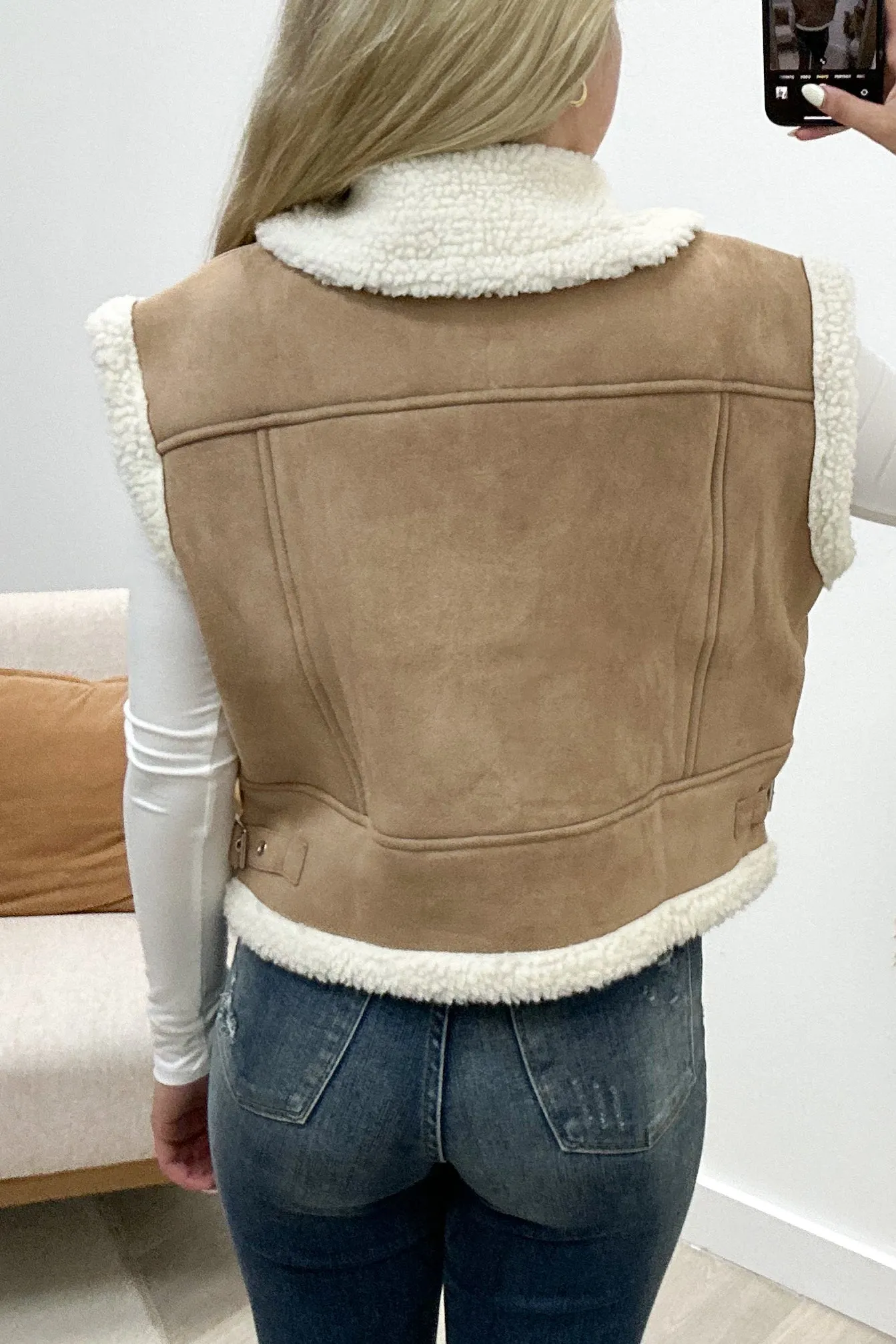 "Suede My Way" Vest (Light Camel)