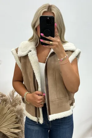 "Suede My Way" Vest (Light Camel)