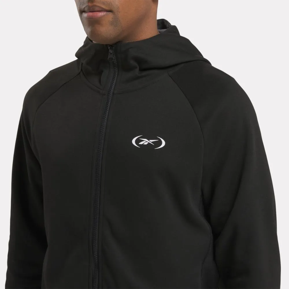 Reebok Apparel Men Basketball Full-Zip Hoodie BLACK