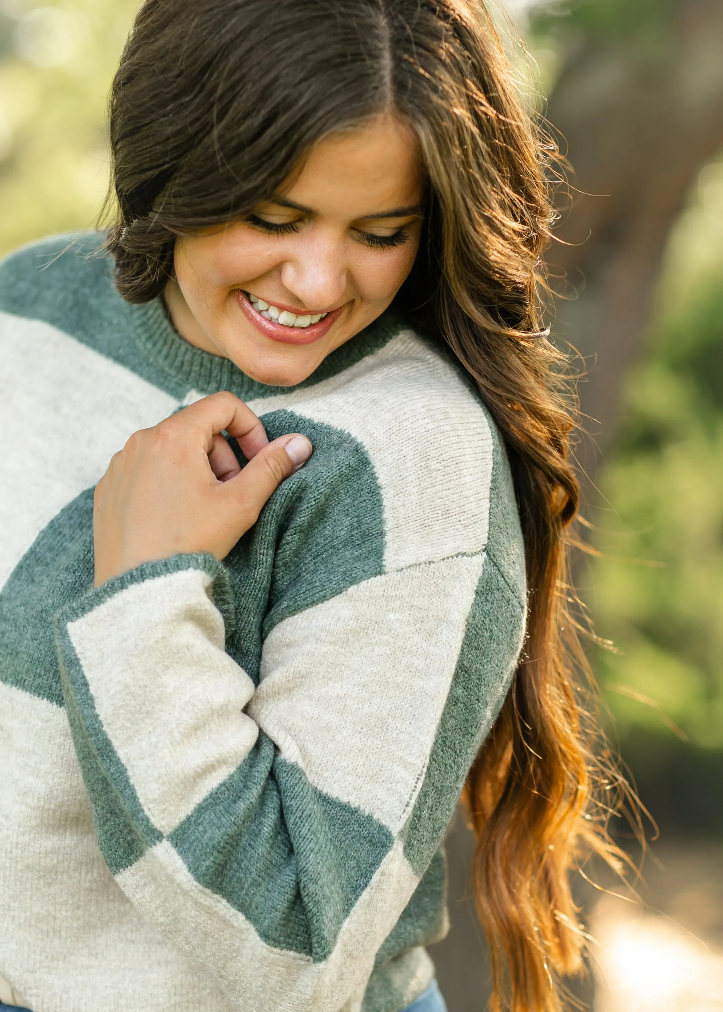 Rosi Color Blocked Checkered Sweater - FINAL SALE