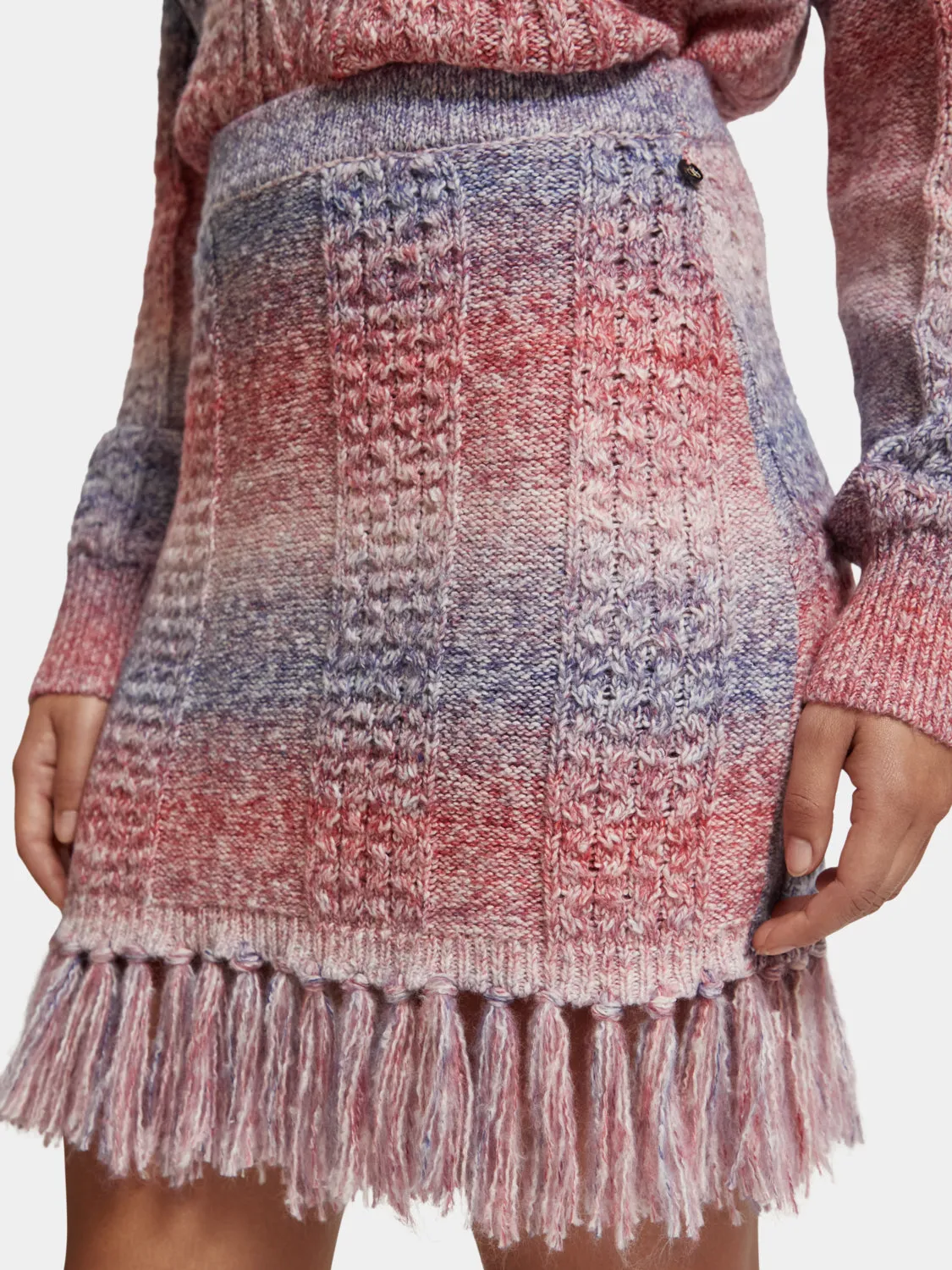 Space-dyed knitted skirt